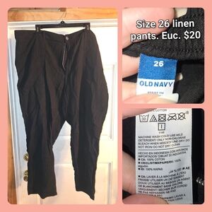 Old Navy Black Linen Pants